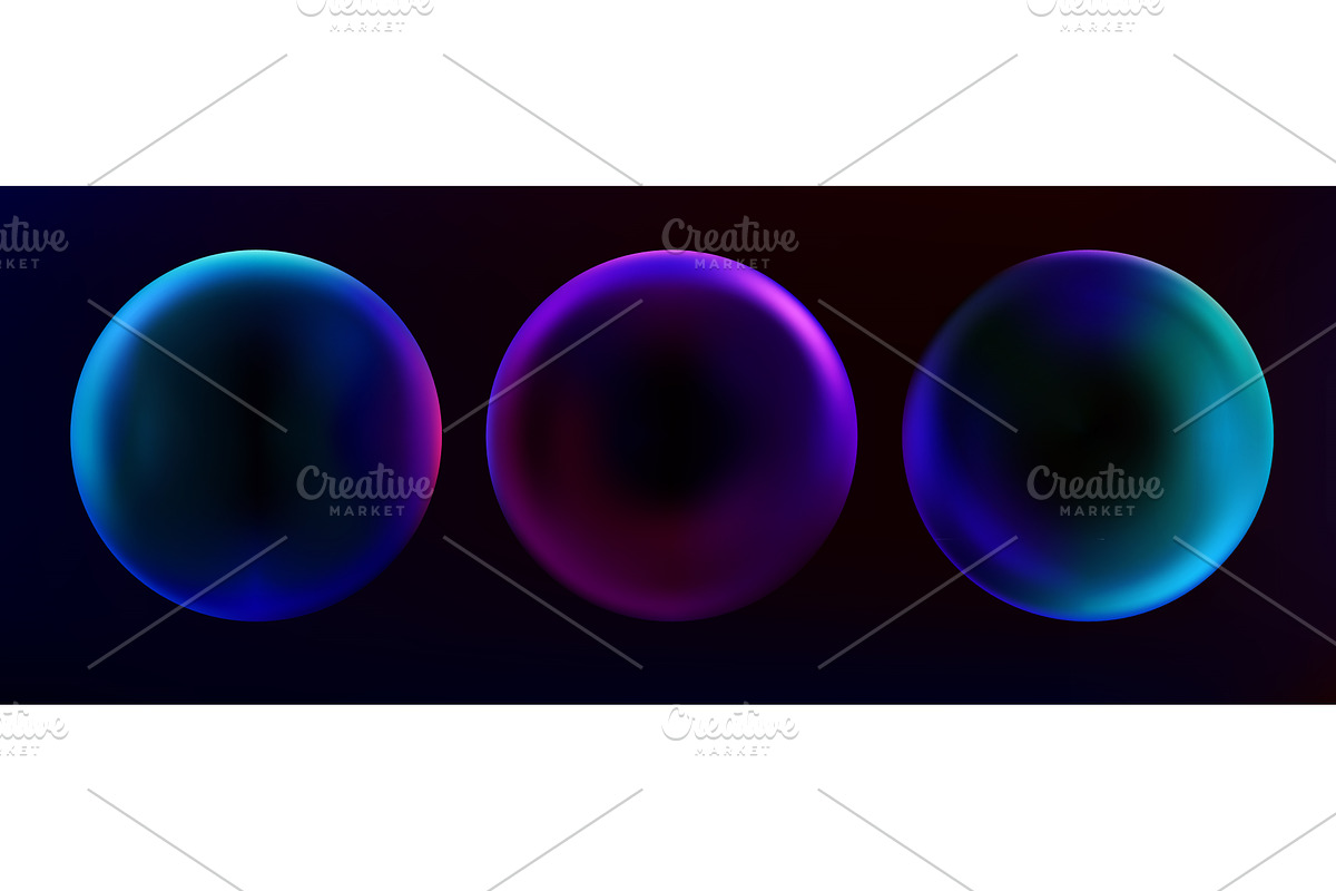 3D gradient spheres and abstract, an Illustration by art PVP - market