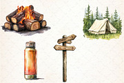 Watercolor Camping Clip Art, an Illustration by Libby Wishes (Thumbnail 5 of 5)