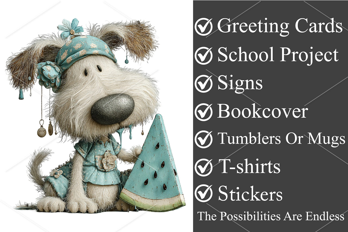 Whimsical Summer Dogs Clipart Bundle, an Illustration by Canvas Craft (Photo 3 of 7)
