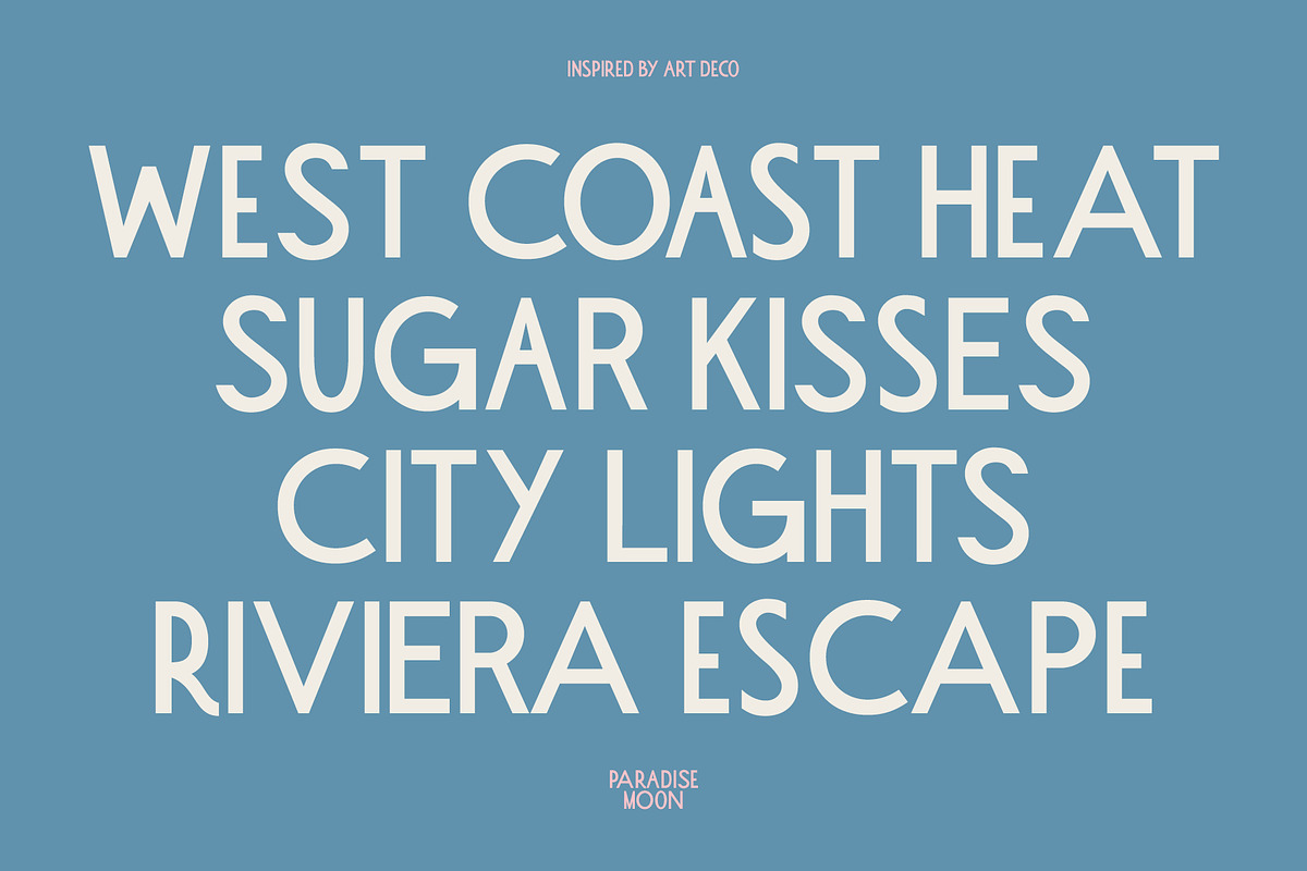 Paradise Moon l Art Deco Font, a Sans Serif Font by BilberryCreates (Photo 4 of 12)