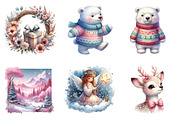 Silver Pink Christmas Clipart, an Illustration by SinaCreation (Thumbnail 5 of 7)