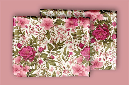 Pink Willowherb Seamless Pattern