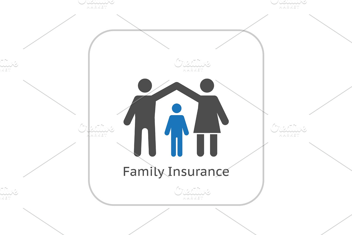 Family Insurance Icon. Flat Design., an Object Graphic by PictureInStock