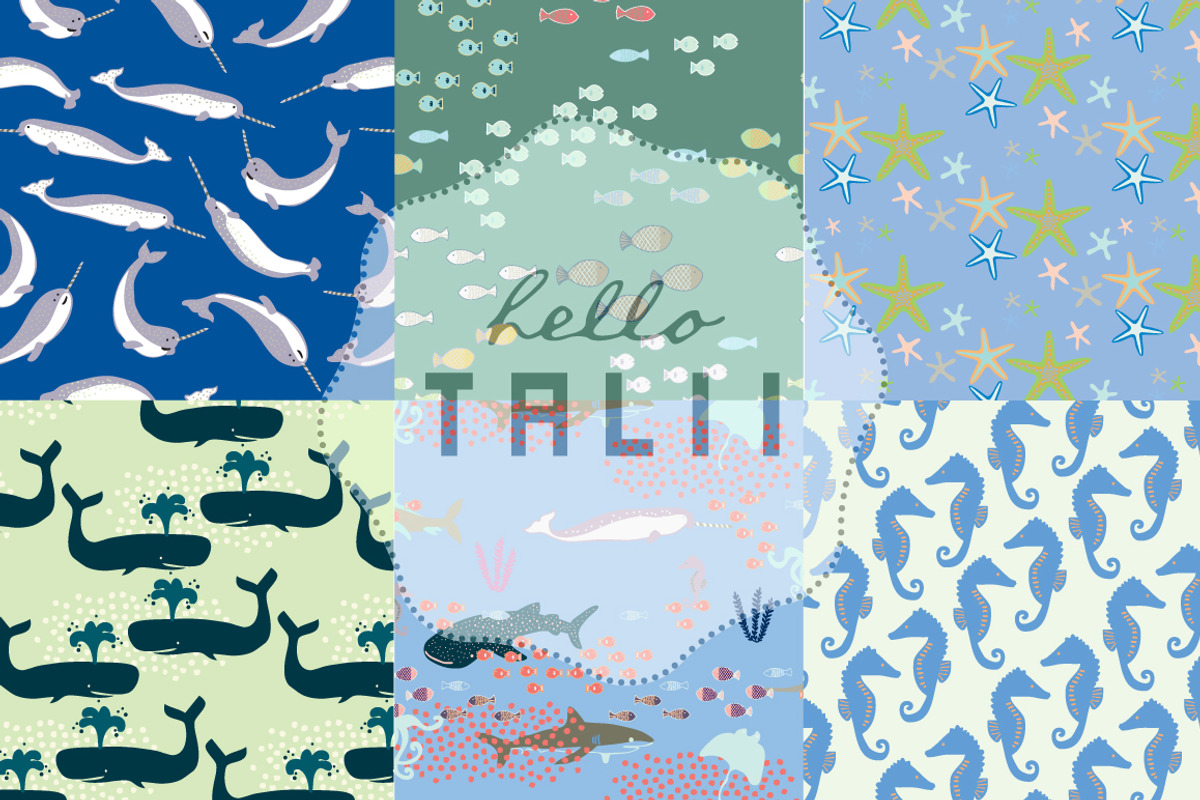 Sharks Digital Paper, a Pattern Graphic by Hello Talii (Photo 3 of 3)