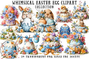 Whimsical Easter Egg Clipart, an Illustration by OK Design