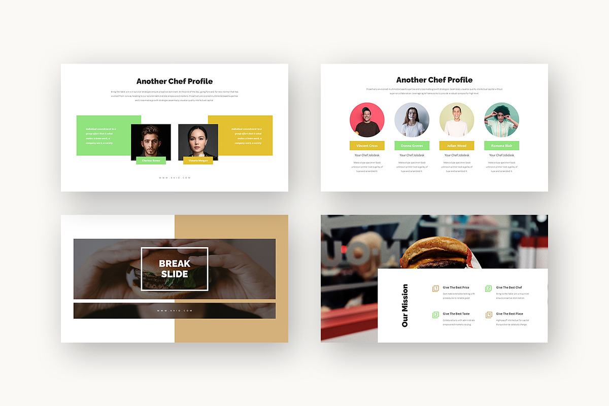 Kvio : Burger Brand Google Slides, a Presentation Template by Punkl Camp (Photo 7 of 15)