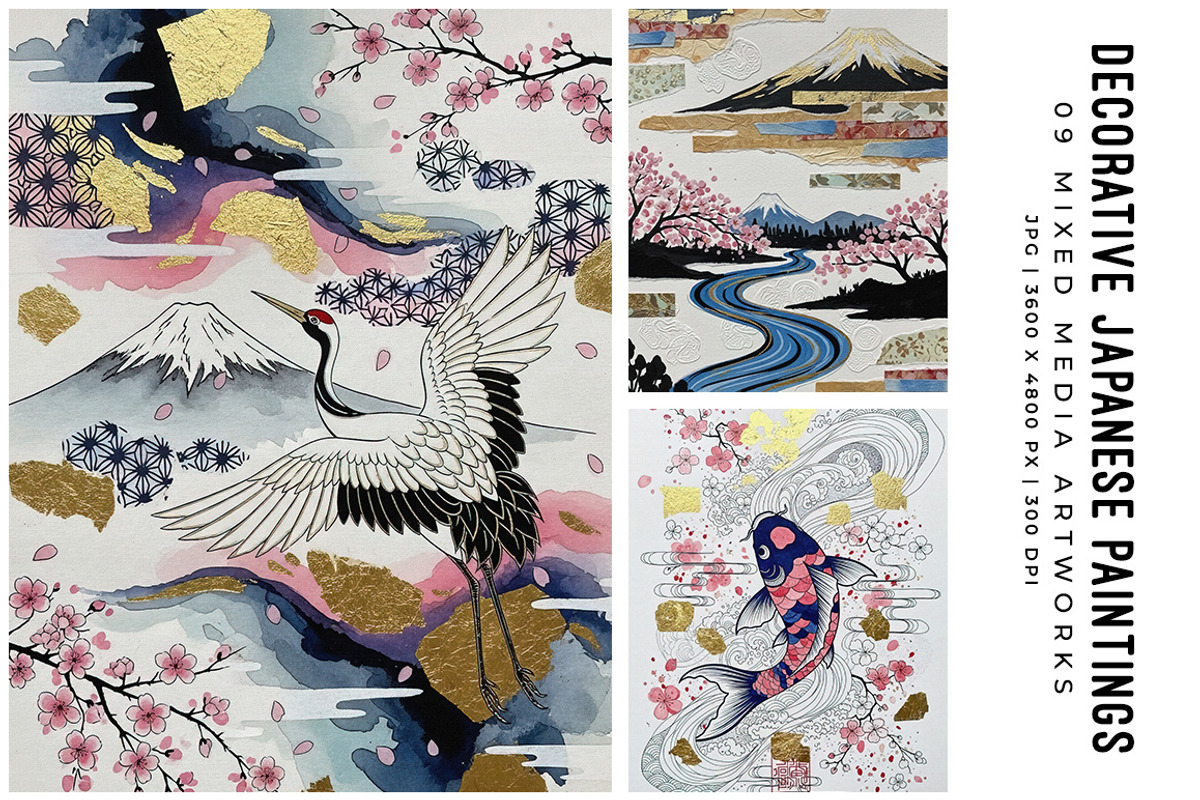 Decorative Japanese Paintings, a Decorative Illustration by Digital Art Creations (Photo 2 of 7)