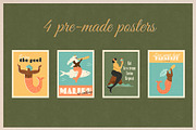 Retro Mermaids clipart and patterns, a Person Illustration by Paper Cherry (Thumbnail 6 of 18)