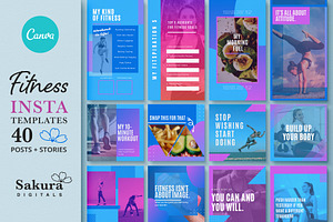 Fitness Instagram Templates Canva