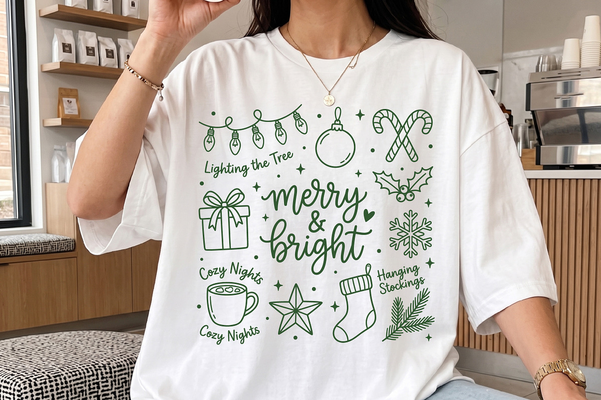Merry And Bright Christmas PNG, a Seasonal Illustration by Libby Wishes (Photo 3 of 3)
