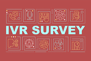 IVR survey word concepts red banner, a Templates & Theme by IMG Visuals