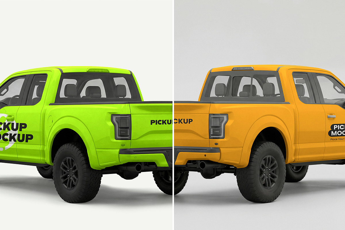Pickup Truck & Delivery Van Mockup, an Advertising Mockup by graphypix (Photo 5 of 15)