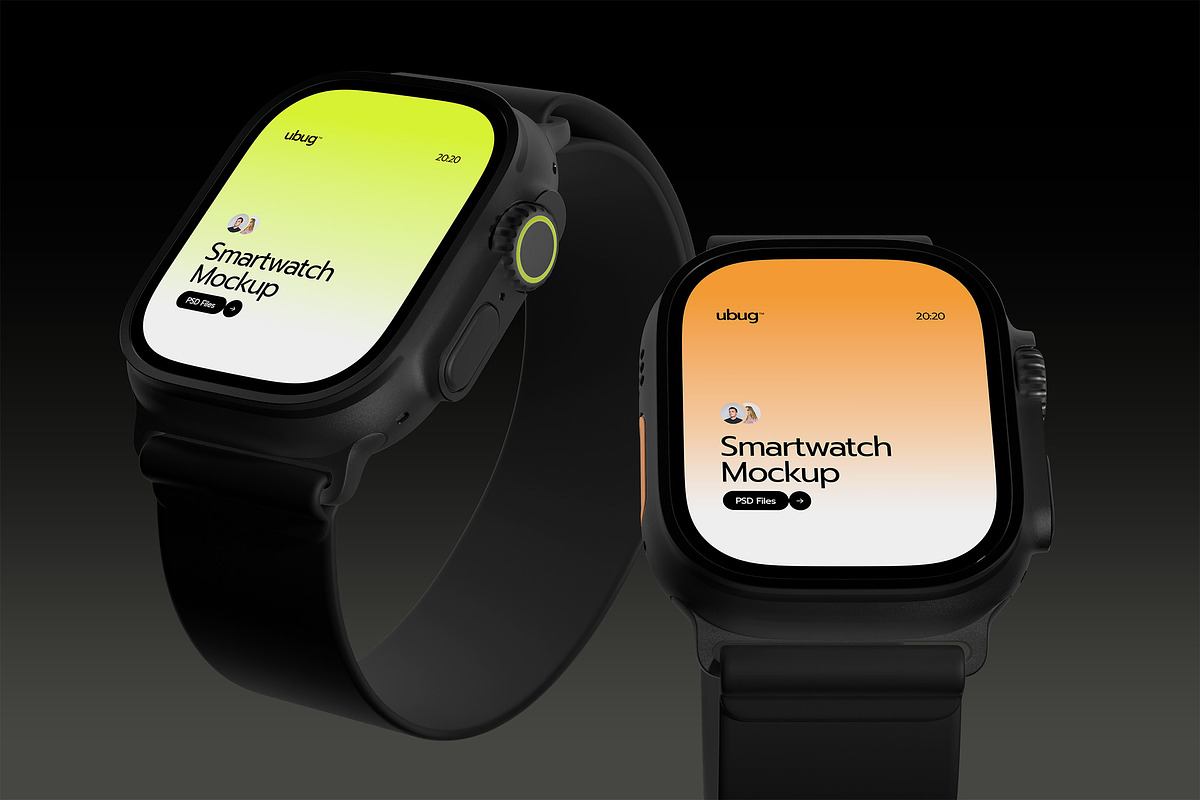 Smartwatch Mockup Pack, a Wearable Device Mockup by Neermana (Photo 8 of 12)