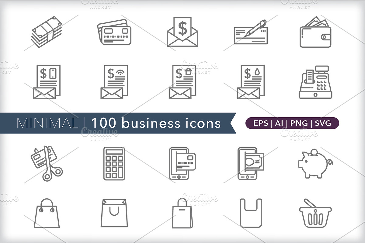 Minimal 100 business icons, an Outline Icon by Picture Window (Photo 5 of 10)