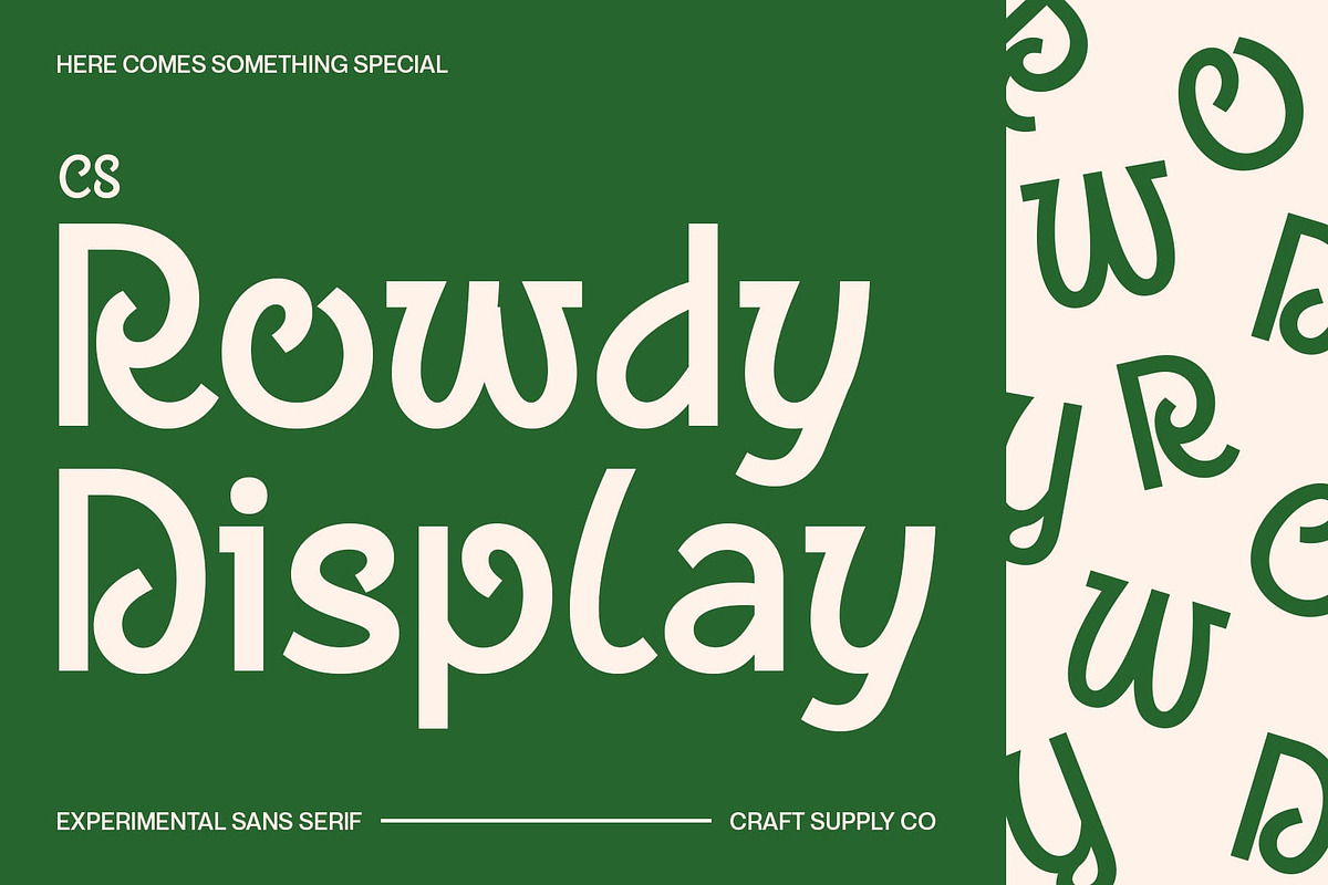 CS Rowdy – Experimental Font, a Sans Serif Font by Craft Supply Co. (Photo 1 of 8)