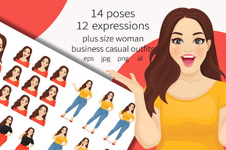 Beautiful plus size woman kit, a Work Illustration by Volha Hlinskaya