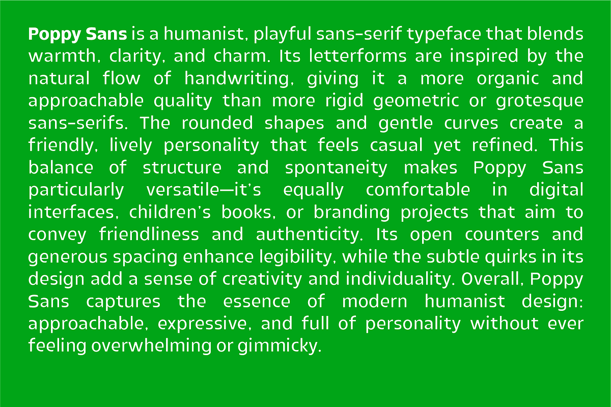 Poppy Playful Humanist Sans Serif, a Font by PeanutButter Type (Photo 2 of 6)