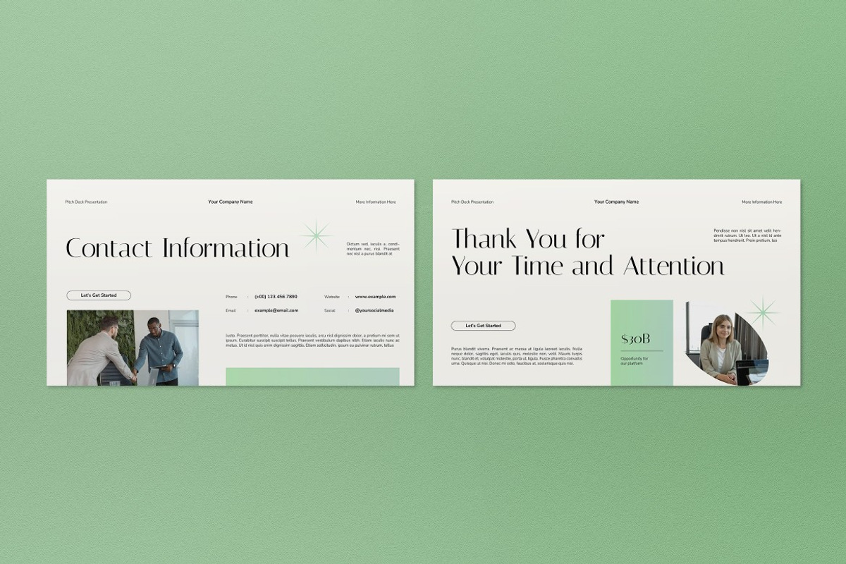 White Green Pitch Deck Google Slide, a Presentation Template by graphicook (Photo 4 of 4)