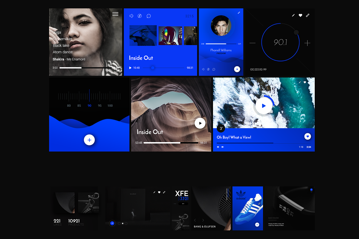 Black & Blue (Dark UI KIT), an UI Kit Template by Filip Korzycki (Photo 3 of 8)