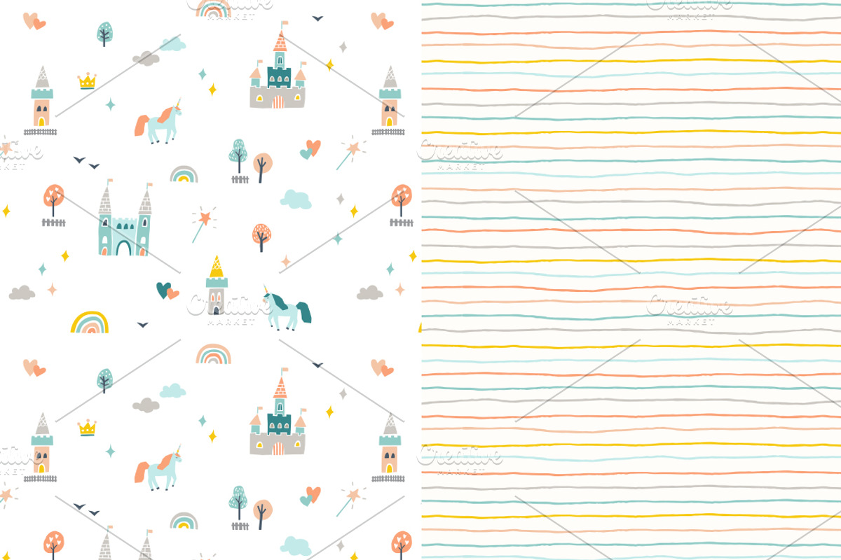 Seamless patterns for girls, a Pattern Graphic by Magnia (Photo 4 of 5)