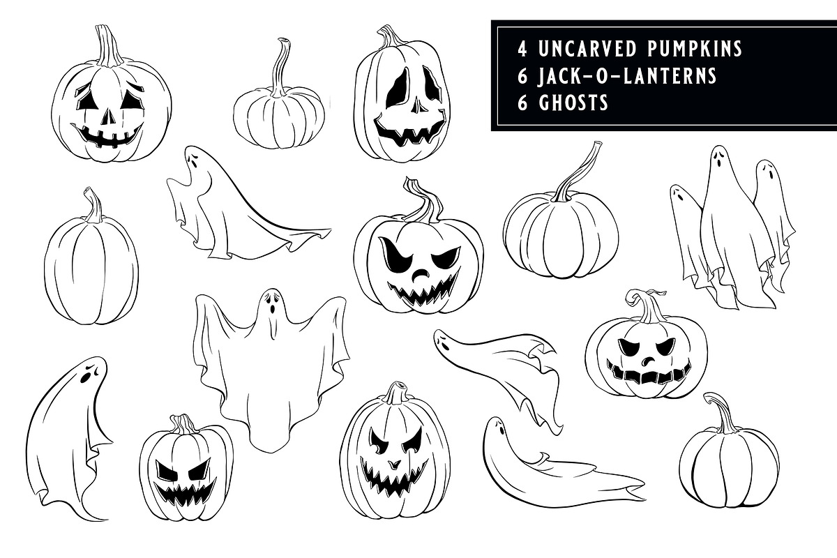 Classic Halloween Inky Illustrations, a Decorative Illustration by The Digital Prop Shop (Photo 4 of 7)