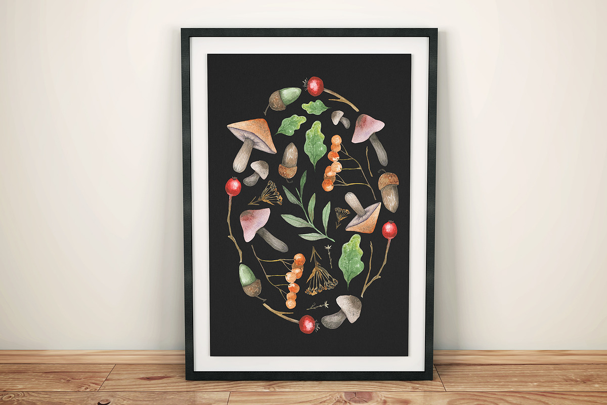 Autumn vibes. Watercolor set, a Decorative Illustration by Maria's little shop (Photo 7 of 10)