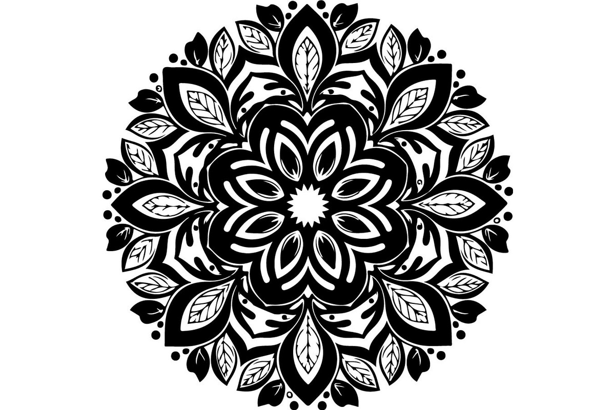 Black Floral Mandala Vector Bundle, a Decorative Illustration by Designer_Momina (Photo 18 of 21)