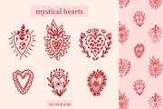 Mystical Heart. Clipart + Pattern, an Object Graphic by Viaireshop (Thumbnail 1 of 4)