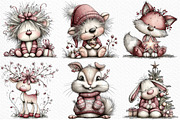 Whimsical Woodland Christmas Animals, an Illustration by Craft Nest (Thumbnail 2 of 6)