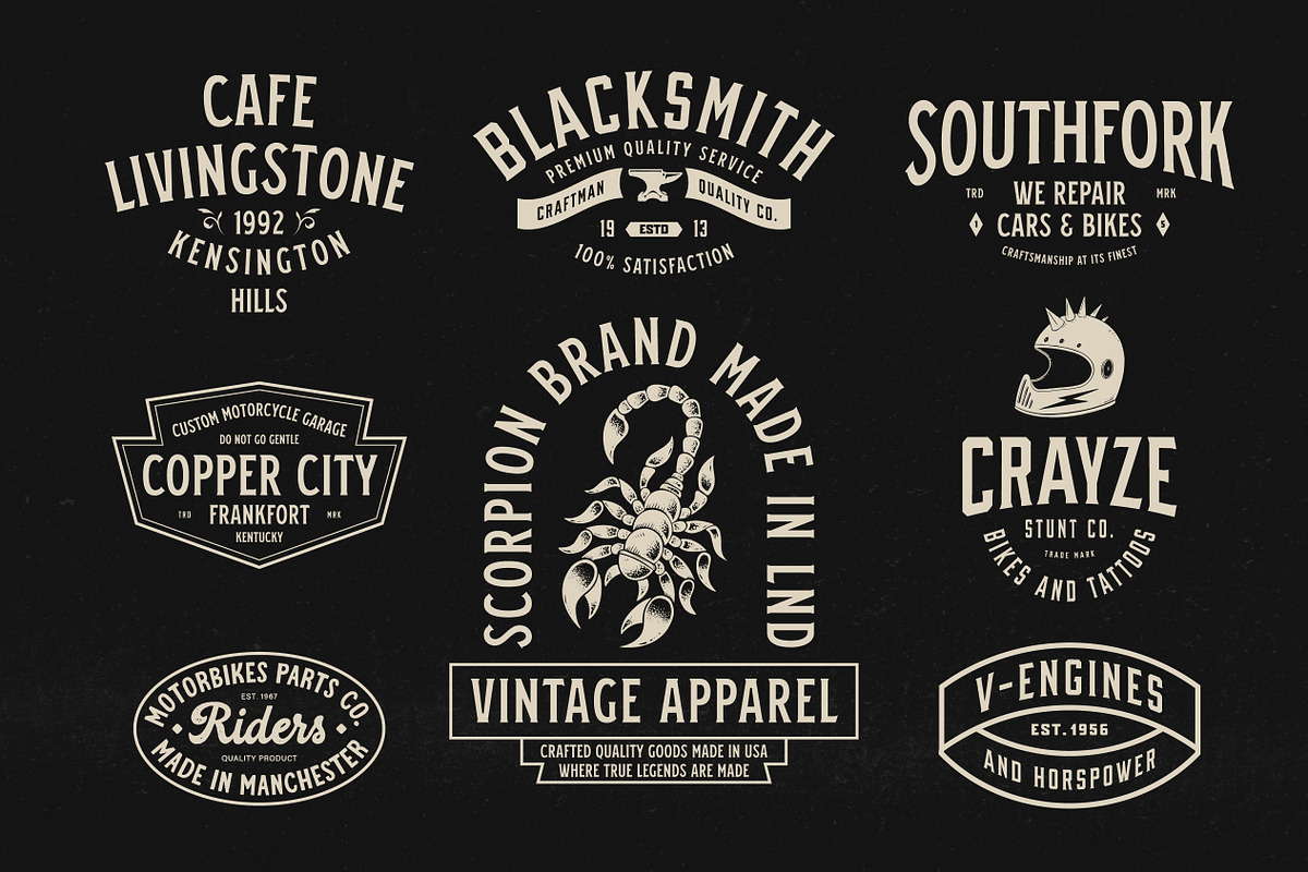 50 Apparel Logo Designs, a Branding & Logo Template by Davide Bassu (Photo 11 of 22)