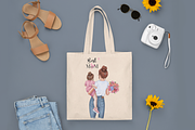 Best Mom clipart Mother daughter, an Illustration by Illustrator Space (Thumbnail 4 of 9)