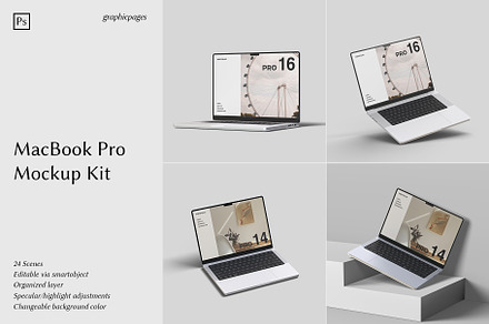 MacBook Pro Mockup Kit, a Mac Mockup by graphicpages