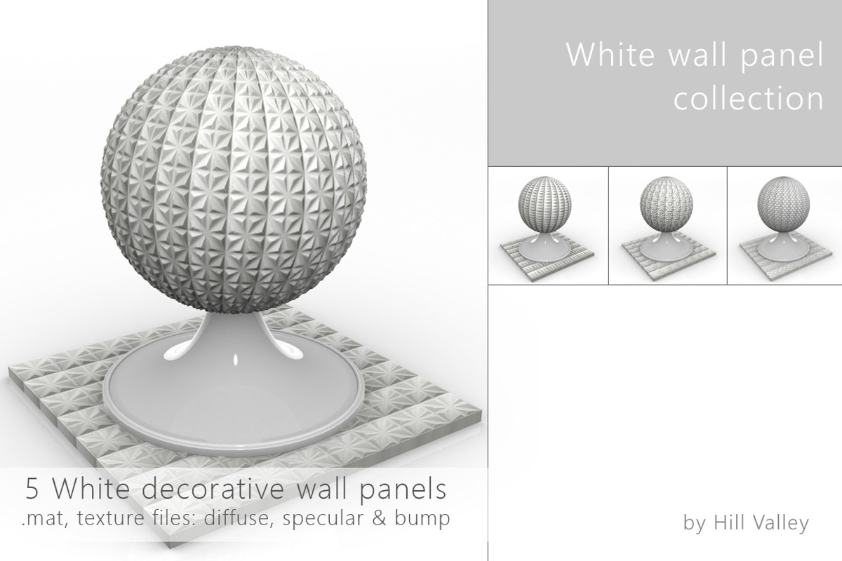 5 White wall panels/tiles, a Textures & Material 3D Model by DutchDigitalDesign (Photo 3 of 3)