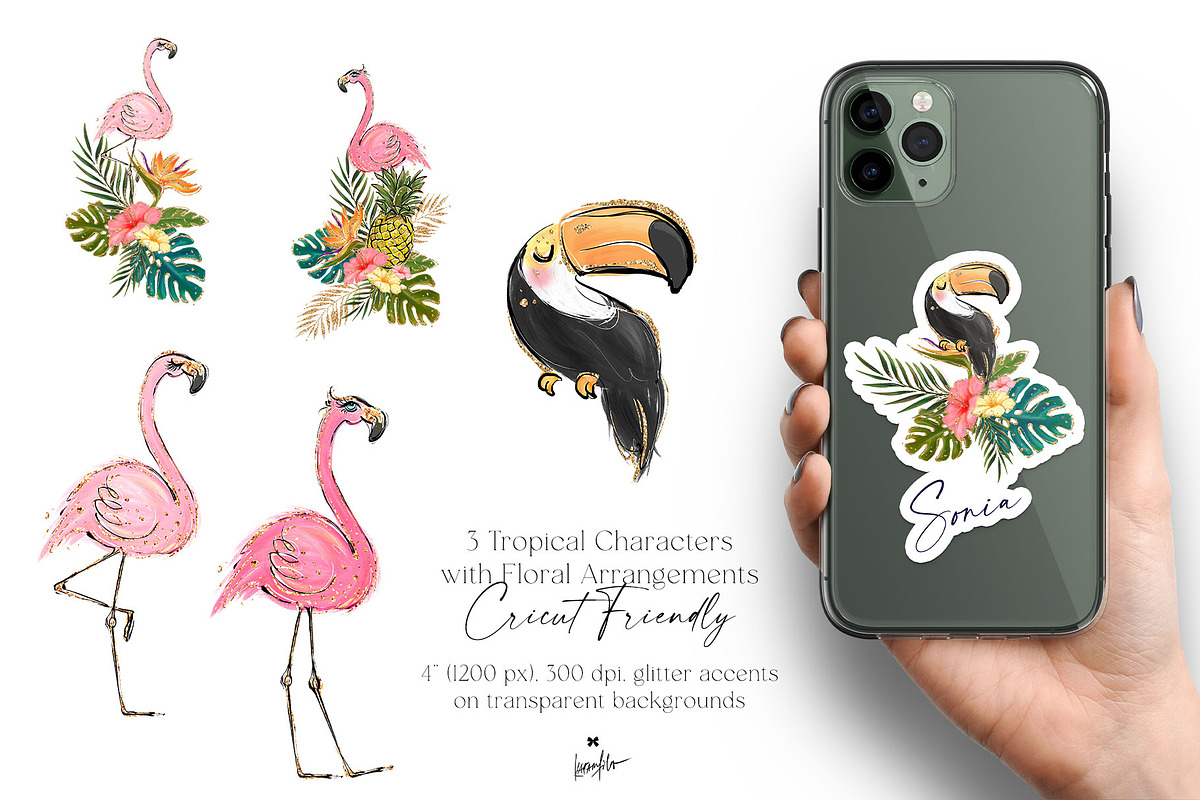 Hula Girls Tropical Hawaii Clipart, an Animal Illustration by KaramfilaS (Photo 3 of 8)