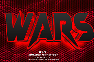 Wars PSD 3d Editable Text Effect