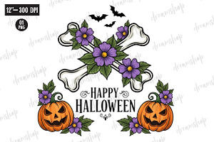 Skeleton Happy Halloween Sublimation, an Illustration by CreationArt