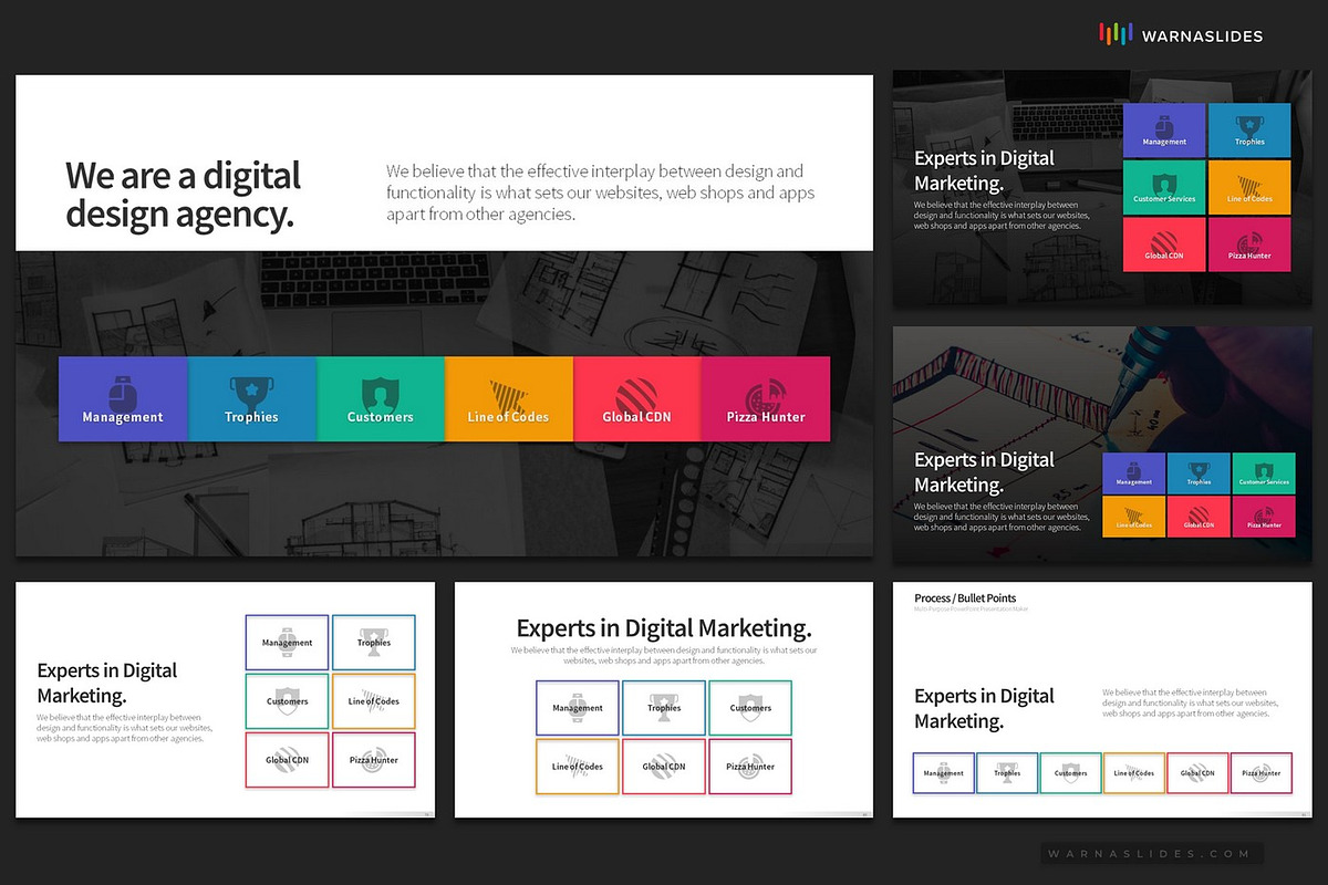 6 Bullet Points PowerPoint Templates, a Presentation Template by Warna Works (Photo 14 of 18)
