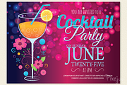 Cocktail Party Invitation Card, a Card Template by Pixejoo