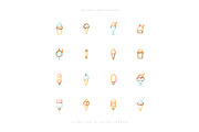 Ice Cream Line Icons, an Outline Icon by blauananas (Thumbnail 4 of 7)