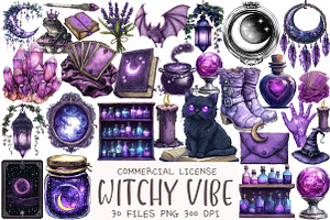 Witchy Vibe Sublimation Clipart, an Illustration by OK Design