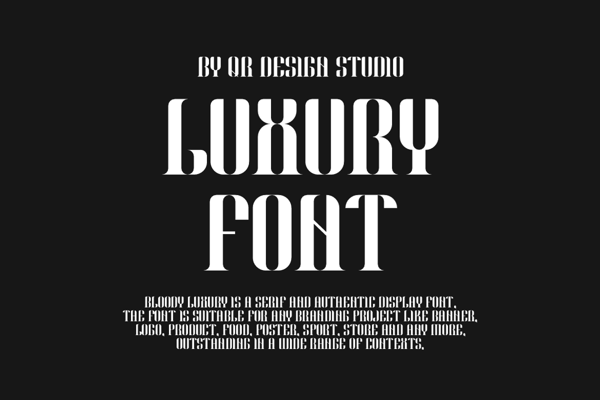 Bloody Luxury Font, a Serif Font by QR Design Studio (Photo 2 of 6)