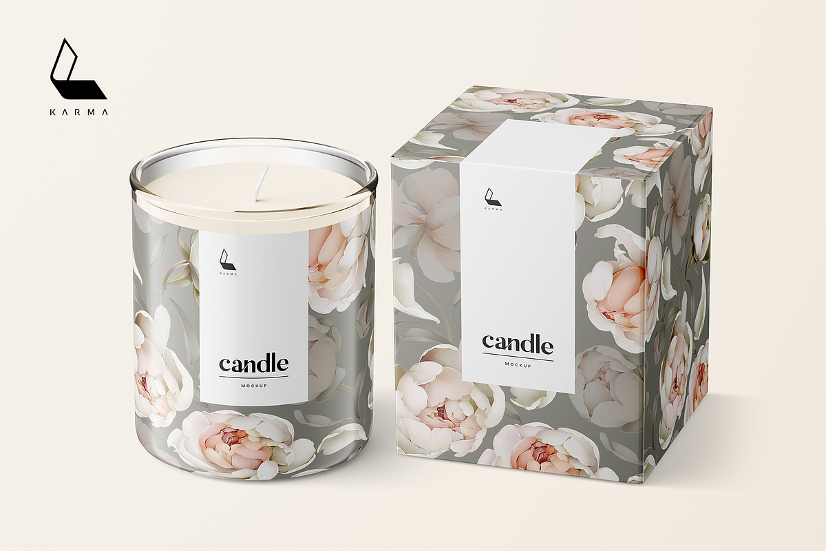 Candle Mockup and Box, a Packaging Mockup by Karma (Photo 3 of 7)