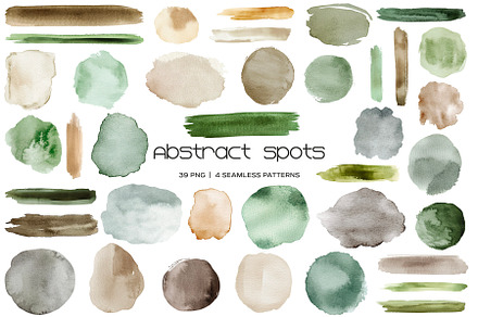 Watercolor abstract spots and smears