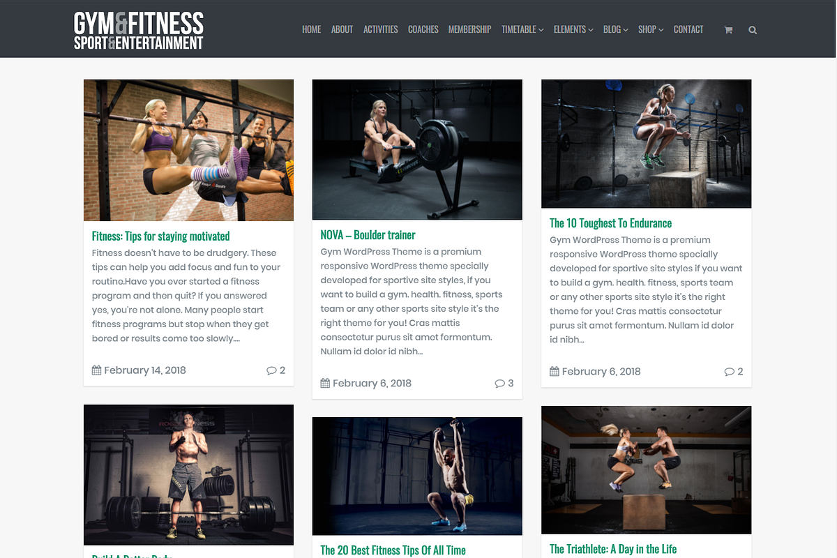 Gym & Fitness WordPress Theme, a WordPress Template by Visualmodo (Photo 15 of 25)