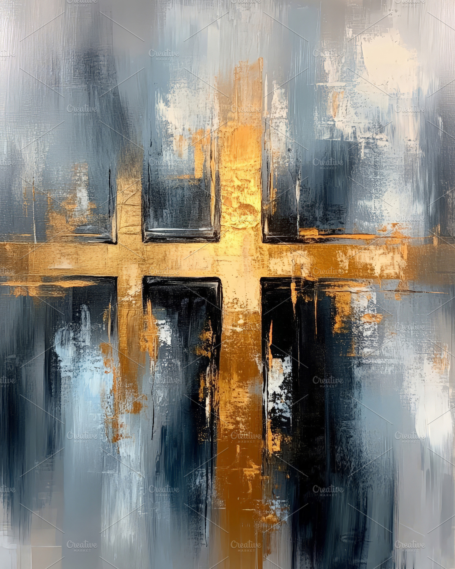 Abstract Cross Painting Spiritual, an Abstract Photo by Hamza067