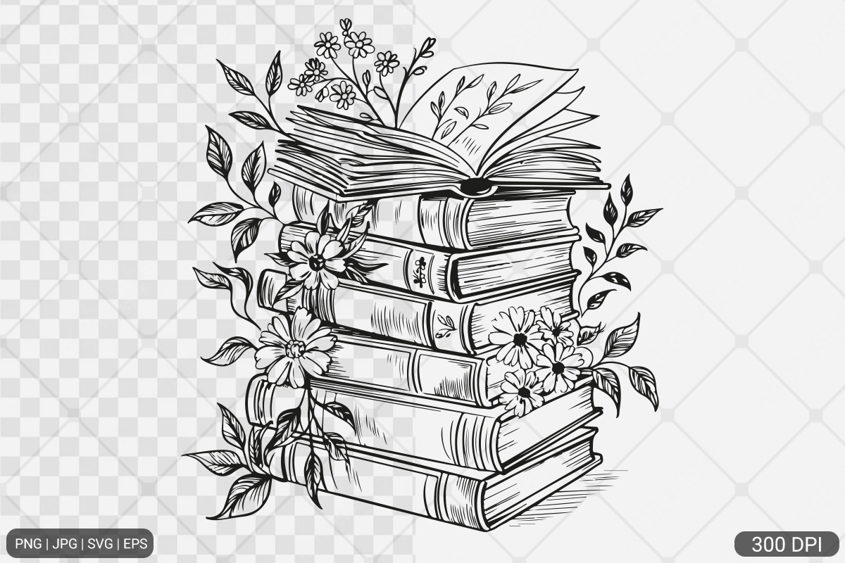 Floral Book SVG PNG Bundle Vol. 1, an Illustration by Actual Pixel (Photo 8 of 29)