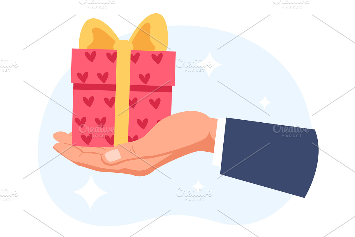Hand holding gift box. Reward or, an Object Illustration by Vectorbuum