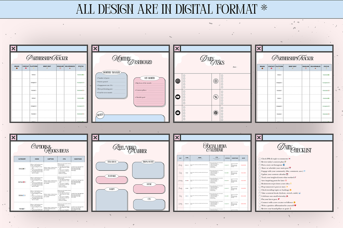 Social Media Content Planners, a Social Media Template by PixelBloomClub (Photo 4 of 6)