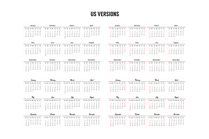 2024 Year Calendar Template. V3