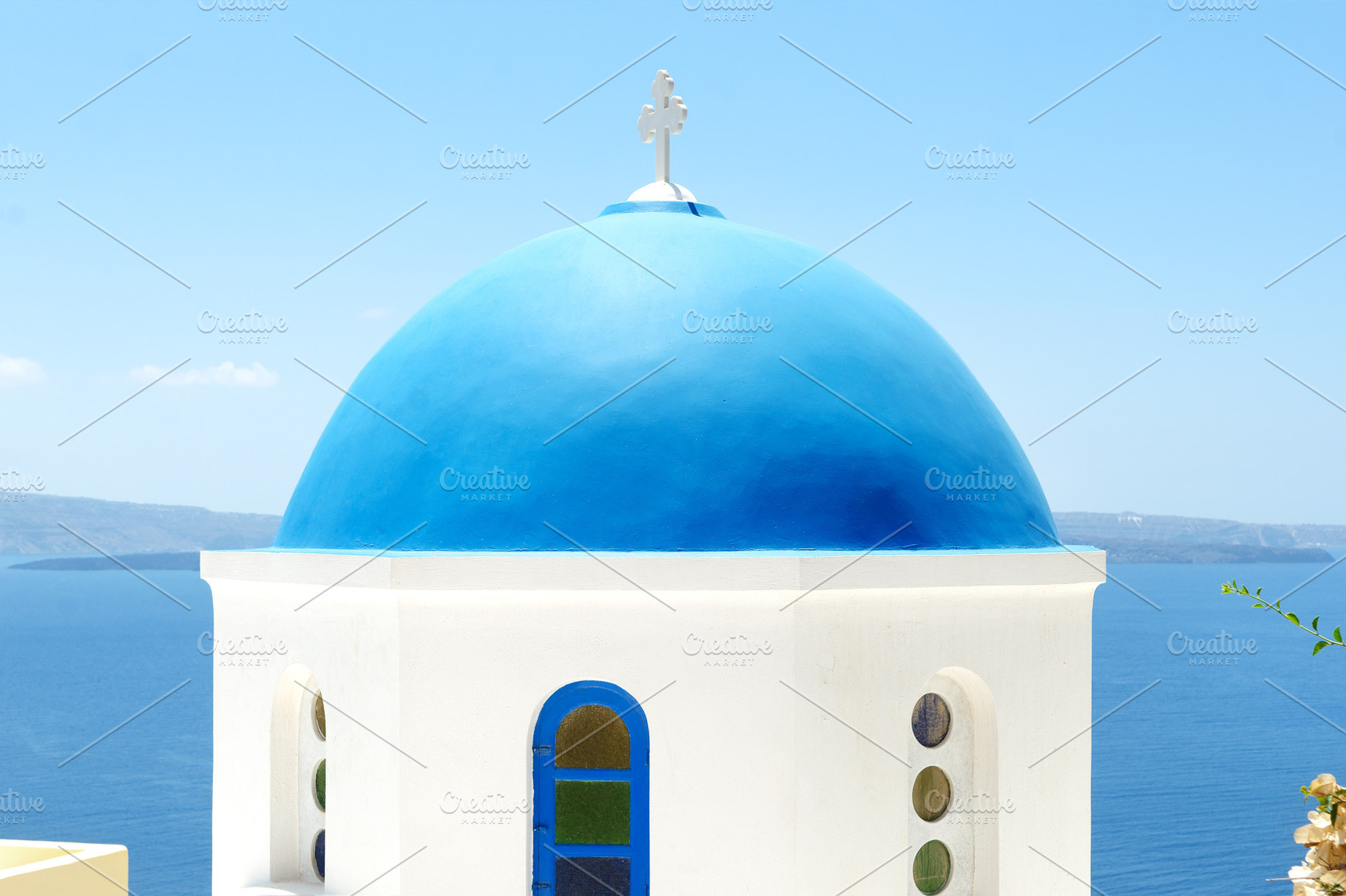 Church with blue roof Santorini Oia, an Architecture Photo by Lenka_X